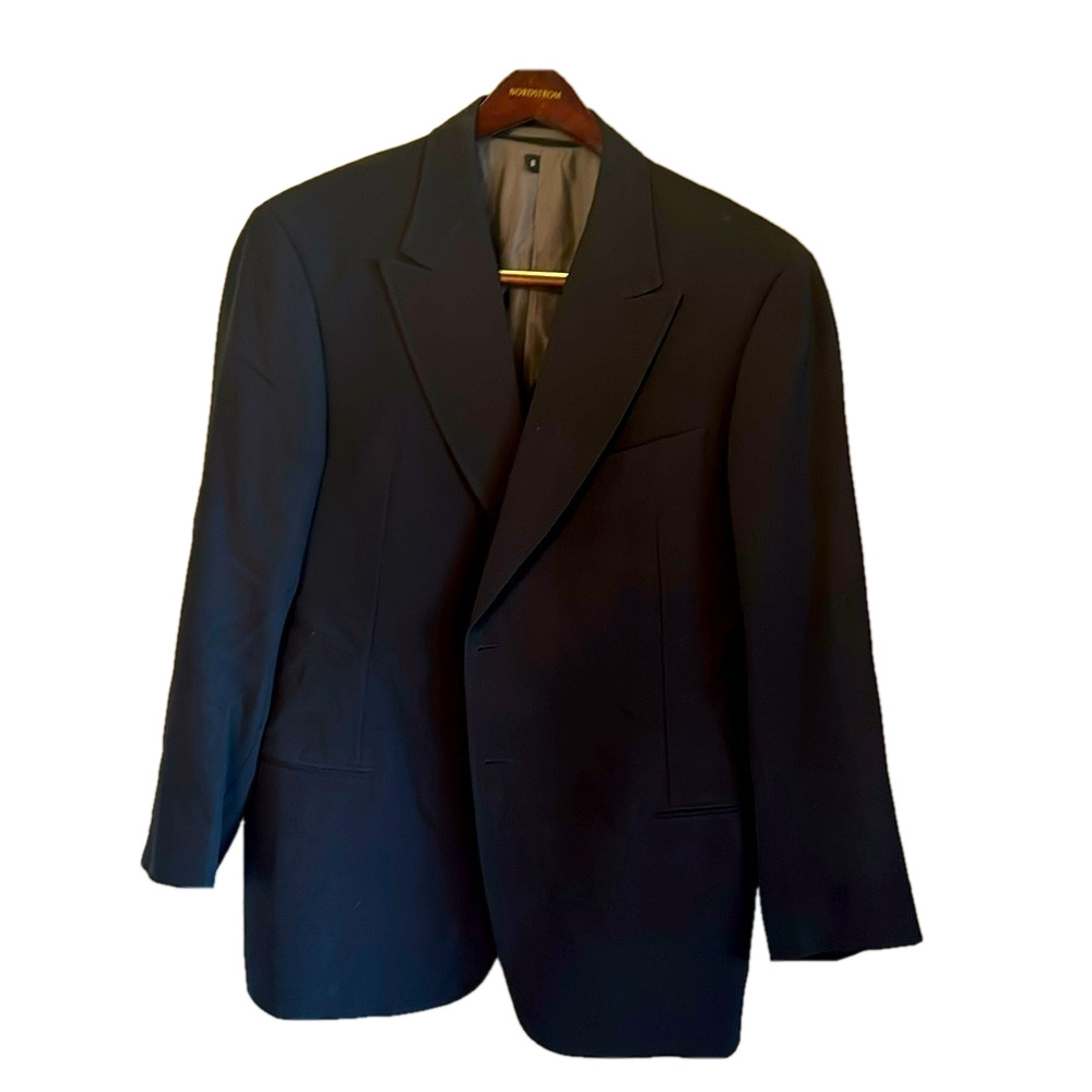 Armani collezioni beautiful black textured quality 2 button Blazer